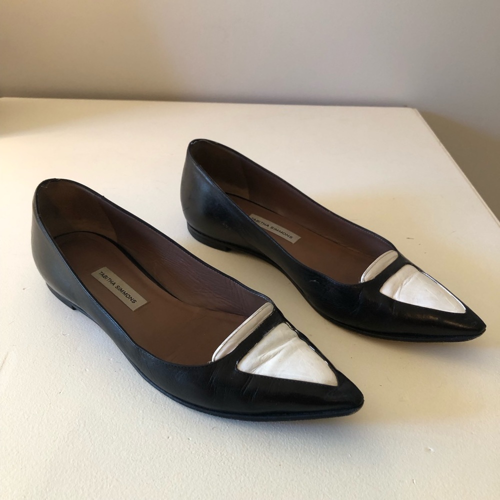 Tabitha Simmons black & white loafers size 7